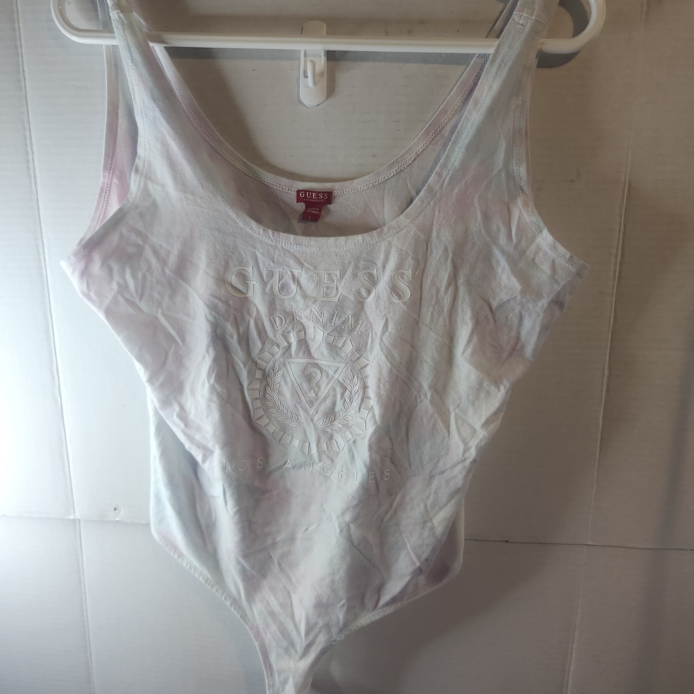 Guess White Embossed Bodysuit D09